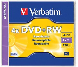 Verbatim 94520 Dvd+rw, , 4.7gb, 4x, Branded, Jewel Case, Taa