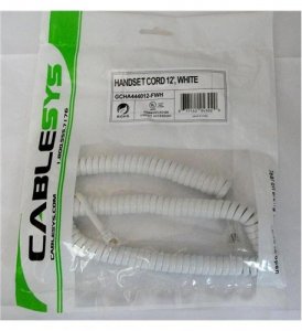 Cablesys 1200WH Telephone Handset Cord With White Cable With 1.5 Inch 