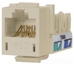 Hubbell HXJ5EOW25 Speedgain Category 5e Jack  Universal  Office White 