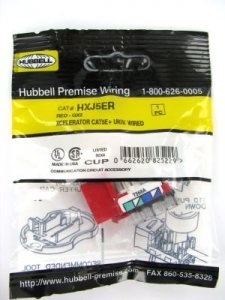 Hubbell HXJ5ER Speedgain Category 5e Jack  Universal  Red