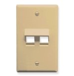 Cablesys ICC-IC107DA2IV Face Plate  Angled  1-gang  2-port  Ivory