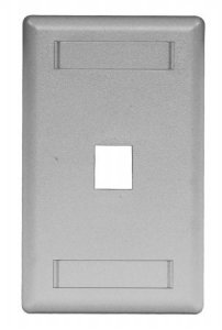 Hubbell IFP11GY Face Plate  Rear-loading  1 Port  Single Gang  Gray