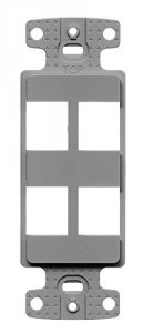 Hubbell NS614GY Netselect Decorator Frame  1 Gang  4 Port  Gray