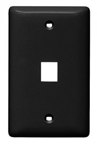 Hubbell NSP11BK Multimedia Wall Plate  Standard Size  Rear-loading  1 