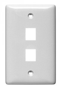 Hubbell NSP12W Multimedia Wall Plate  Standard Size  Rear-loading  1 G