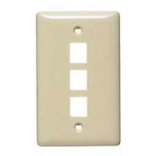 Hubbell NSP13BK Multimedia Wall Plate  Standard Size  Rear-loading  1 