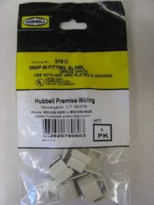 Hubbell SFB10 Av Connector  Blank Module  Office White (10 Pack)