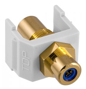 Hubbell SFRCBFFW Av Connector  Rca Gold Pass-thru  Ff Coupler  Whitebl