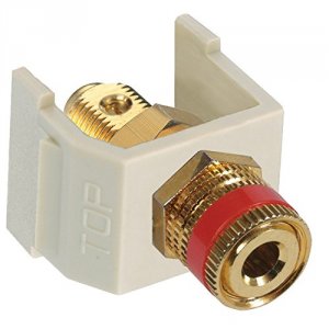 Hubbell SFSPGRW Av Connector: Gold Speaker Post With Red Ring