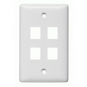 Hubbell NSP14W Multimedia Wall Plate  Standard Size  Rear-loading  1 G