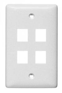 Hubbell NSP14W Multimedia Wall Plate  Standard Size  Rear-loading  1 G