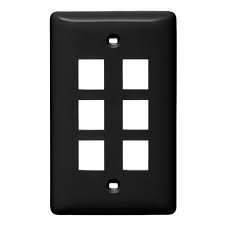 Hubbell NSP16BK Multimedia Wall Plate  Standard Size  Rear-loading  1 