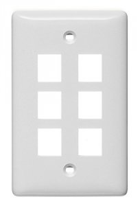 Hubbell NSP16W Multimedia Wall Plate  Standard Size  Rear-loading  1 G