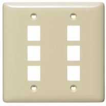 Hubbell NSP26W Multimedia Wall Plate  Standard Size  Rear-loading  2 G