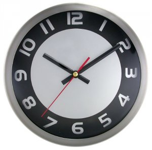 Sima 2253SB Round Wall Clock Silver Frame