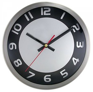 Sima 2253SB Round Wall Clock Silver Frame