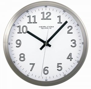 Sima 2253 Round Wall Clock Silver Frame