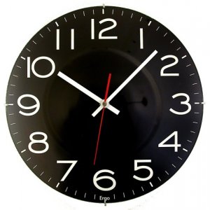 Sima 300BS Rimless Black Wall Clock