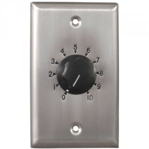 Atlasied AT10 Attenuator 10 Watt Single Gang Stainless Steel 70.7v Com