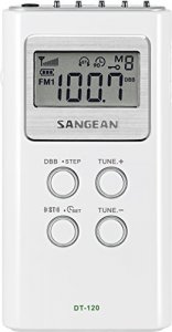 Sangean DT-120 WHITE Dt-120 White Pocket Amfm Digital Radio (white)