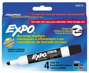 Dymo 80074 Expo Low Odor 4 Box Asst Chisel