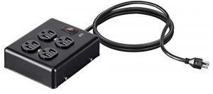 Monoprice 35099 Heavy Duty 4 Outlet Metal Surge Power Box, 180 Joules,