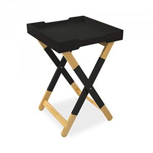 Atlantic 38450197 Side Tray Table Wood Black