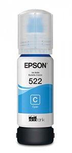 Original Epson T522220-S T522 Dye Cyan Ink Bottle W Sensormatic