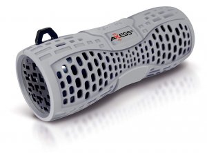 Axess SPBW1035GY Portable Water Resistant Bluetooth Speaker Sys Spkrph