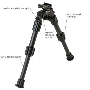 Battery 1095202 Caldwell Accumax Carbon Fiber Premium Pic Rail Bipod 1