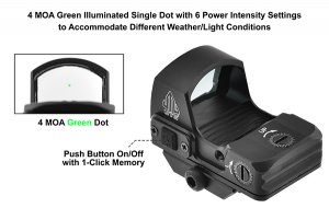 Utg SCPRDM20G Reflex Micro Dot Green 4 Moa Single Dot Adaptive Base