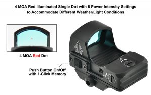 Utg SCPRDM20R Reflex Micro Dot Red 4 Moa Single Dot Adaptive Base