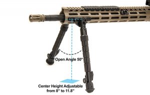 Utg TLBPDM02 Recon Flex M-lok Bipod Matte Black Cent. Ht. 8.0 Inch-11.