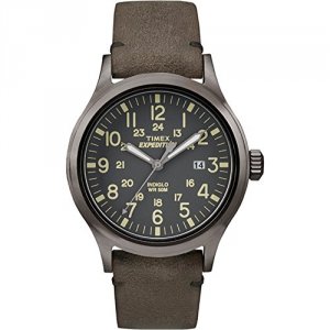 Timex TW4B017009J Expedition Scout - Leather Strap With Gray Dial