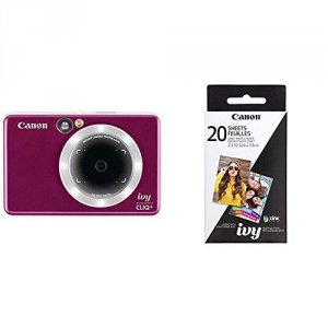 Canon 3879C004 Ivy Cliq+ 8 Megapixel Instant Digital Camera - Ruby Red