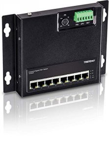 Trendnet TI-PG80F 8-port Industrial Gigabit Poe+ Wall-mount Front Acce