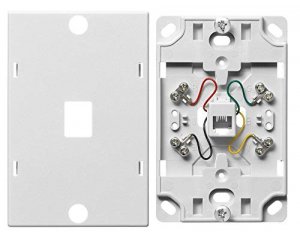 Hubbell NS722W Telephone Wall Jack  6 Position  4 Conductor  Screw Ter