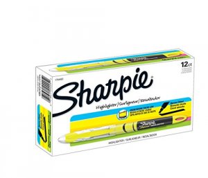 Dymo 1754463 Sharpie Accent Liq Fl. Yellow 12 Pack