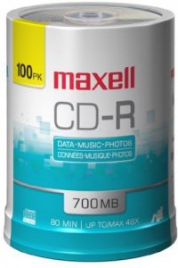 Maxell 648200 Cd Recordable Media - Cd-r - 48x - 700 Mb - 100 Pack Spi