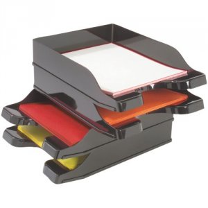 Deflecto DEF 63904 Docutray Multi-directional Stacking Tray - 2 Tier(s