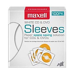 Maxell T37884 Cd-402 Cd-dvd Sleeves (100-pack) - Sleeve - Slide Insert