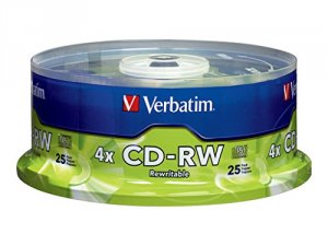 Verbatim 95169 Cd-rw 700mb 2x-4x With Branded Surface - 25pk Spindle -