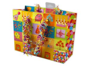 Bulk AF400 Small Happy Birthday Giftbag With Confetti Handles