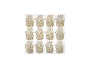 Bulk AF419 Metallic Gold Pineapple Napkin 20 Pk