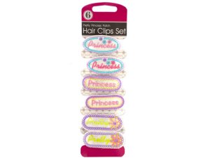 Bulk BI885 Pretty Princess Patch Hair Clips Set