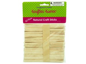 Krafters CC604 Flat Natural Wood Craft Sticks