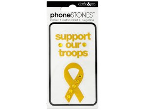 Bulk CG131 Support Our Troops Phone Stones Stickers