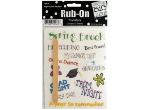 Bulk CG252 High School Sayings Rub-on Transfers