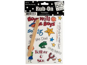 Bulk CG254 Boys Only Sayings Rub-on Transfers