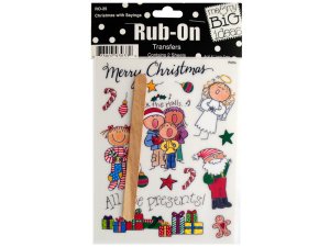 Bulk CG259 Christmas With Sayings Rub-on Transfers